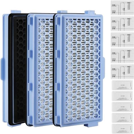 Compatible con muchos juegos de filtros para aspiradoras (incluidos 3 filtros HEPA, 5 filtros de protección del motor y 5 filtros de escape) Azul (1/5)