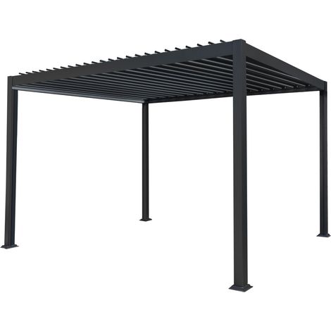 Anthracite Aluminium Pergola - 3m x 4m