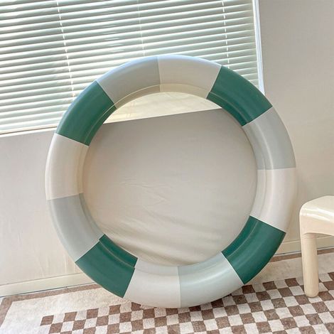 Piscine Gonflable Style Vintage pour Enfants, Bassin Familial Rayures Vertes Jardin Été (1/5)