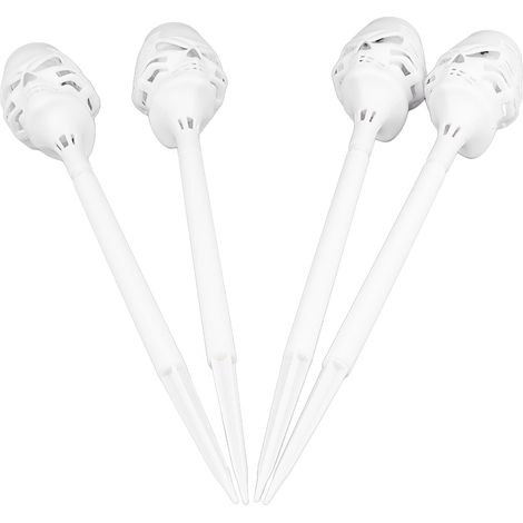Lot de 4 lampes solaires torches en forme de crâne, flamme verte vacillante, étanches IP65, pour allées extérieures, décorations d'Halloween (1/5)
