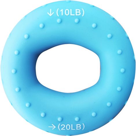 Anneau de renforcement de prise en main en silicone confortable et durable, exercice de force pour avant-bras et doigts, bleu clair 10/20lb (1/5)