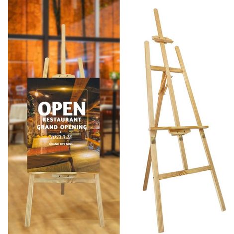 Caballete de artista de madera - DAYPLUS - Tipo A - Altura 175 cm - Plegable - Ajustable