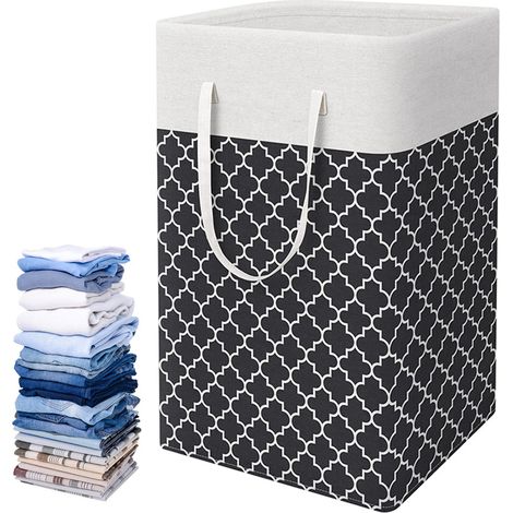 Panier À Linge Pliable - 75 L - Étanche - Imitation Lin - Pour Tri Vêtements Et Jouets - 1 Pièce (1/5)