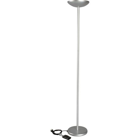 Lampadaire halogène sur pied 120W – Intensité lumineuse variable – Lumière blanc chaud – Hauteur 1830 mm – Métal argenté – Maul