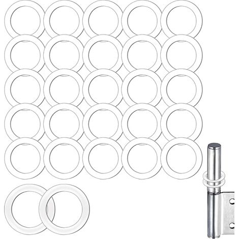 60 Stück Spezial Fitschenringe aus Kunststoff,Ø 10,15mm x 10mm x 1mm für Standard Zimmertüren,Unterlegscheiben Türscharnier (1/3)