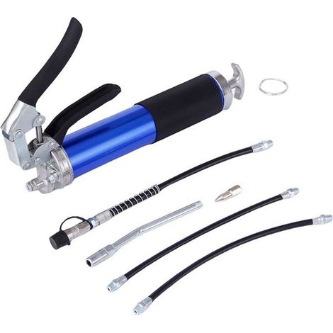 4 Pack Manual Grease Gun Cartridge Pneumatic High Pressure Grease Gun Pistol Grip Grease Guns for Automotive Vehicles Lubrication Blue Suit