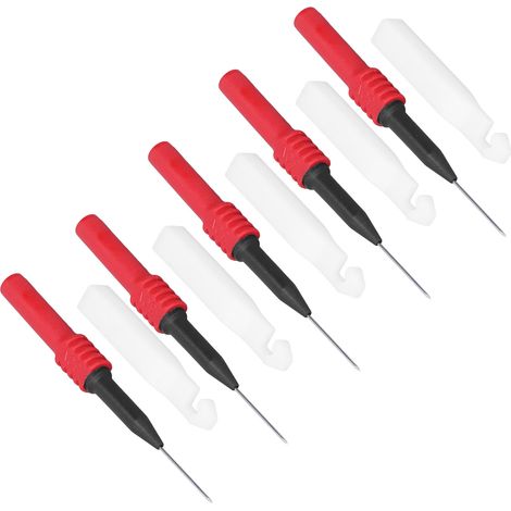 Kit d'accessoires de test pour multimètre comprenant 5 sondes de test et aiguilles de ponction (0,7 mm, avec gaine). (1/5)