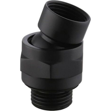 Connecteur de pommeau de Douche à Grand débit d'eau - Bras dextension réglable - Joint à rotule - Adaptateur Universel en Laiton - pour Salle de Bain - Noir
