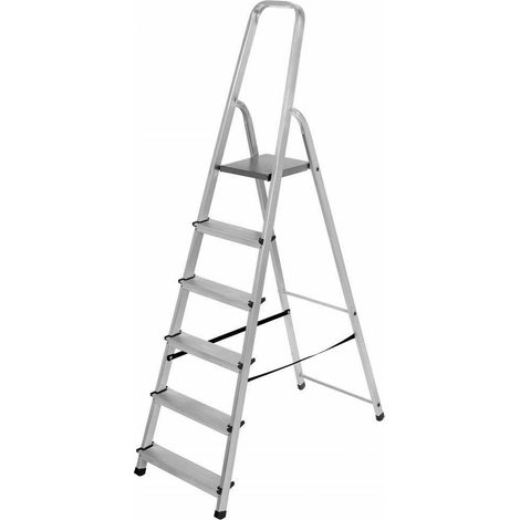 AWTOOLS DRABINA ALUMINIOWA 125kg 6 STOPNI WOLNOSTOJĄCA