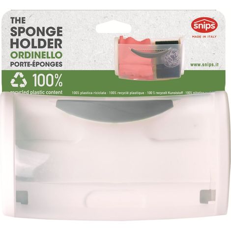 Snips Ordinello - Porta Spugne Lavello Cucina e Lavanderia - Porta Spugna, Utensili, Strofinacci e Guanti con Sportello - Organizer Lavello Antimuffa con Adesivi a Parete 22,5x12,5x8 - Made in Italy (1/4)