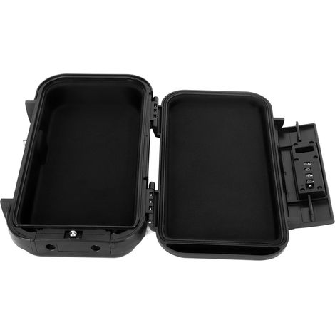 Coffret de sécurité portable avec câble d'acier amovible et serrure à code 4 chiffres pour plage, hôtel ou dortoir (1/5)