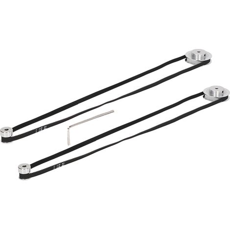 2 jeux de poulies synchrones 20 dents + 60 dents GT2 pour imprimante 3D, tour CNC, alésage 5 mm (1/5)