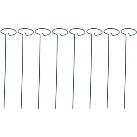 Lot de 8 supports pour plantes, anneaux de support pour fleurs, bâtonnets de support en métal, outils de jardinage (1/5)