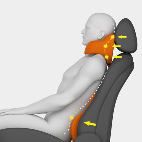 Coussin de nuque en mousse à mémoire de forme en forme de U pour appui-tête de voiture, noir pur (1/4)