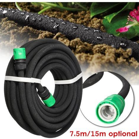 Tuyau Poreux 50 m, Tuyau pour Arrosage en Goutte à Goutte 16mm de Diamètre, Tuyau Drop Économiseur d'Eau (1/4)