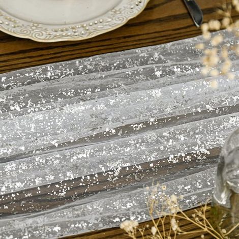 Striscia da tavolo trasparente con lamina glitterata 75 x 300 cm Decorazione per tavolo da cucina e da pranzo Decorazione per vacanze, feste e compleanni (per de (1/5)