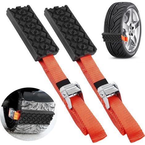 2 Pièces Chaînes Antidérapantes, Chaînes À Neige Pour Auto, Chaînes À Neige En Caoutchouc Chaîne À Neige De Voiture Chaînes De Pneus De Roue Aide Au Démarrage Pour Tous Les Types De Pneus (1/5)