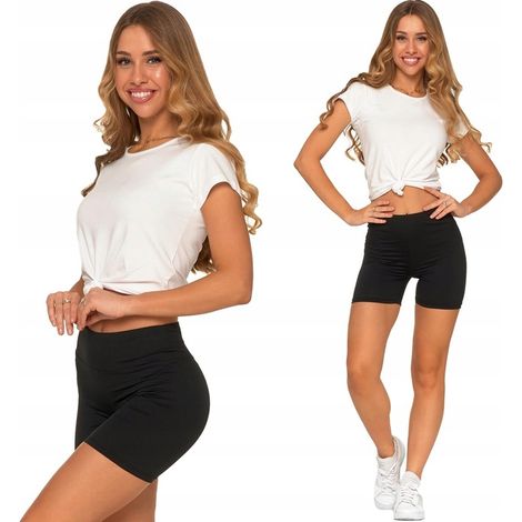 Leggings cortos de ciclismo para mujer, cintura alta, color negro, marca Moraj XXL (1/5)