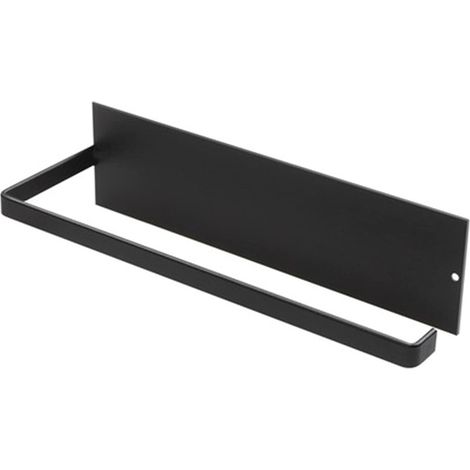 Porta carta igienica, porta rotolo da cucina, porta rotolo per armadietto perforato, porta rotolo da cucina, tappetino in alluminio pulito, ripiano portaoggetti, porta carta igienica (Colore: Nero, Di (1/5)