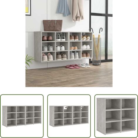 Schuhregale - Schuhregale 2 Stk. Betongrau 52,5x30x50 cm (1/5)