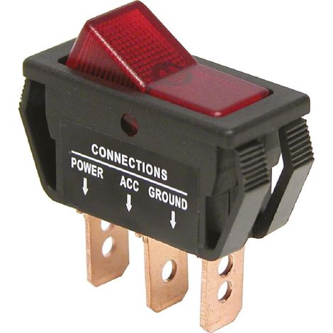 Interrupteur On Off Rouge 12V 20A 30x14mm 0810682