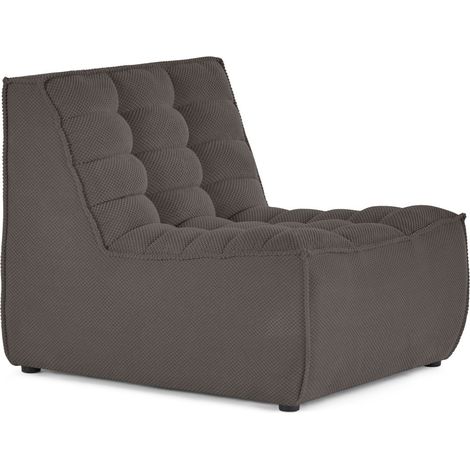 Ellie - fauteuil sans accoudoir en velours texturé - gris (1/5)