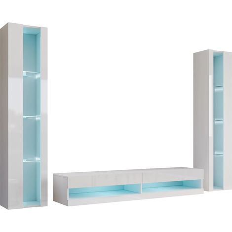 Conjunto de salón Vilrin V, Blanco + Blanco brillante