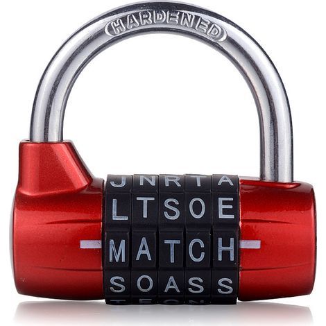 Cadenas à Combinaison, Cadenas à Code Cadenas à Combinaison Étanche et Antirouille Serrure pour Familles, Ecoles,Entreprises,Casiers et Autres Lieux (Cadenas 5 lettres)-rouge (1/5)