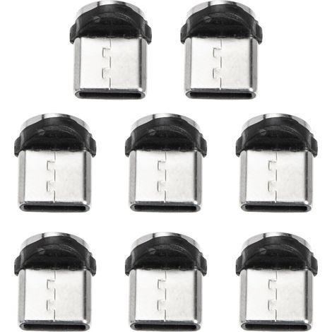 Adaptateur Magnétique USB-c Rotatif en PVC pour Téléphone, Embout de Câble Noir 8 Pièces, Fonction Charge Uniquement, Connexion Pratique et Solide (1/5)