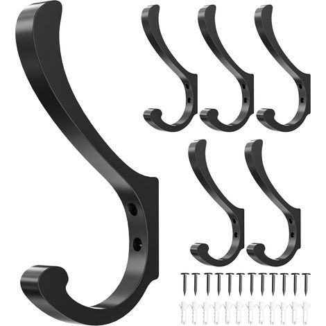 Schwerlast-Kleiderhaken (13,6 kg), Kleiderbügel, Metallhaken für Handtücher, Rucksäcke, Hüte, Jacken (Packung) (1/4)