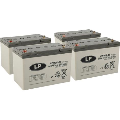 Bleigel Akku 4x 12V 90Ah kompatibel zu Rollstuhl E-Mobil Seniorenmobil u.a.