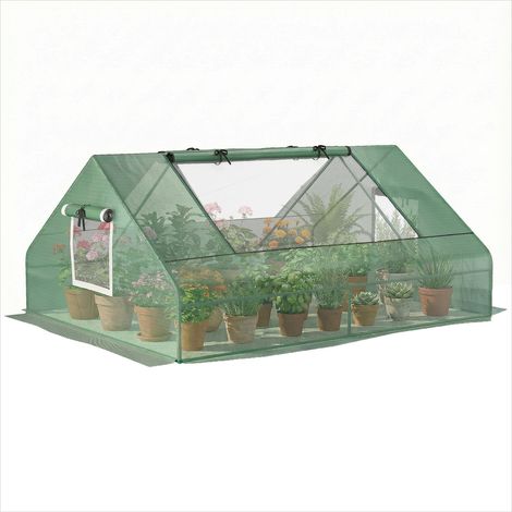 Serre de jardin Mini serre tunnel 180 x 140 x 80 cm à toit pointu (1/5)