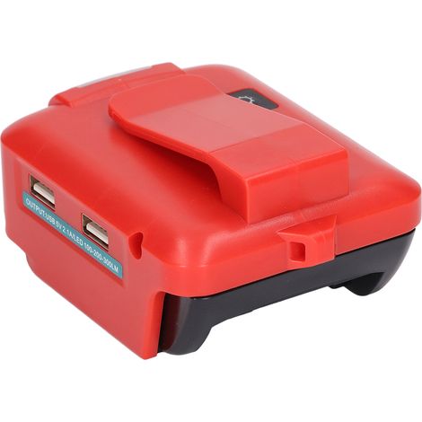 Lithium-Akku-USB-Adapter mit LED-Arbeitsleuchte und Gürtelklemme für 14,4–20 V, ADP05 12 VDC Typ B (1/5)