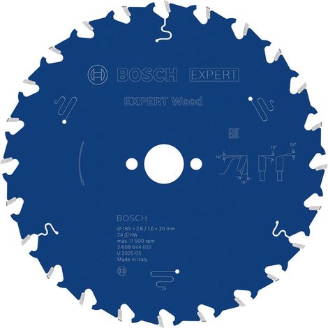Bosch EXPERT Wood Circular Saw Blade 165 x 2.6/1.6 x 20 mm T24 2608644022