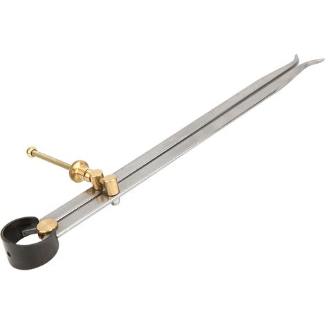 Compas à ressort finement rectifié en acier au carbone et laiton, pieds plats, compas à ressort interne, 250 mm (1/5)
