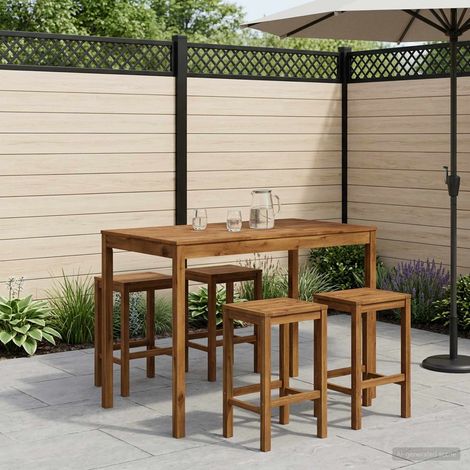 vidaXL Mesa de Bar para Jardín Natural 147 x 88,5 x 105 cm (1/5)