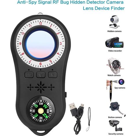 Mini appareil de caméra sans fil multifonction Portable Mini détecteur de caméras LED Anti-Candid IR Scanner Produits de sécurité (1/5)