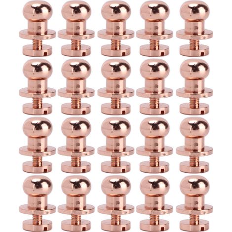 20set Brass Rivets Anti Oxidation Rose Gold Luggage Hardware Accessories for Purse Handbags ShoesLst10x8mm (1/5)