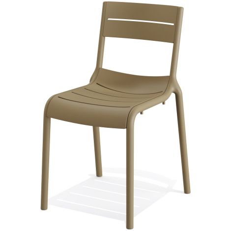 Chaise empilable en polypropylène Sable 55x49x82cm (Lot de 4) - Feros (1/3)