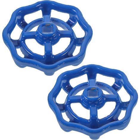 Lot de 2 poignées de rechange pour robinet à guillotine, poignée de robinet à volant en métal et poignée de robinet de gouttière-6.10X6.10X1.50CM-Blue