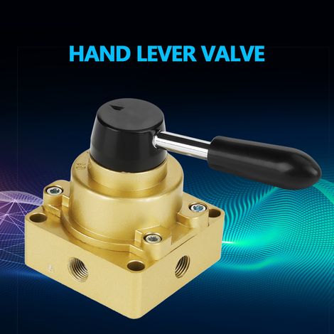 Vanne pneumatique manuelle à levier HV-02 PT 1/4" 3 positions 4 voies 1,5-8 kgf/cm² (1/5)