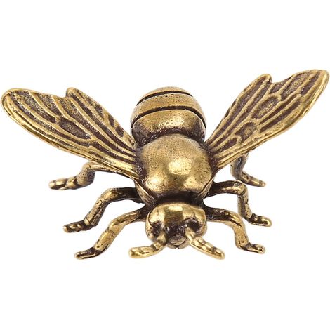 Figurine d'abeille en cuivre ornement décoratif antique pour petit animal statue bureau fenêtre d'étude Métal (1/3)