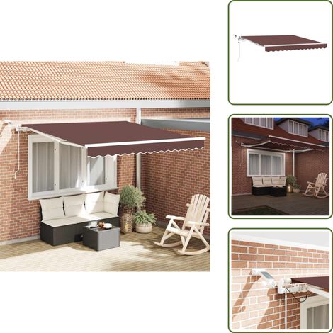Markise Automatisch mit LED Braun 300x250 cm - Markise - Gartendekoration - Sonnenschutz - Outdoor Möbel - Terrasse (1/5)