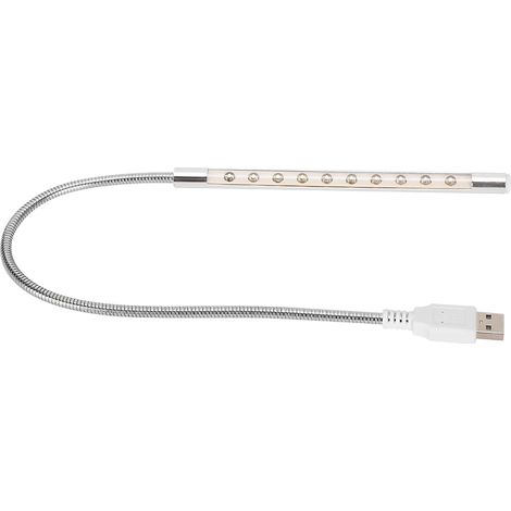 10 LED USB-Laptop-Tastaturlampe, geringer Stromverbrauch, tragbares Nachtlicht für Computer, Heimgebrauch. (1/5)