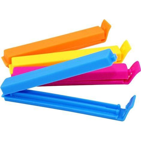 Set of 20 Closing Clips for Bags, 11 cm, Random Color, Plastic, (1/4)