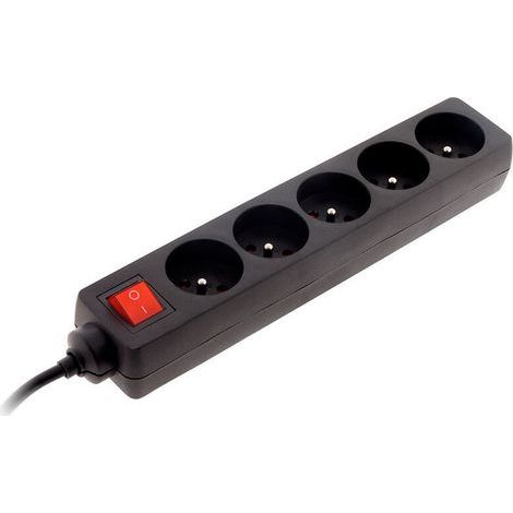 [JAMAIS UTILISÉ] Bloc 5 prises 16A 2P+T inter Noir (1/4)