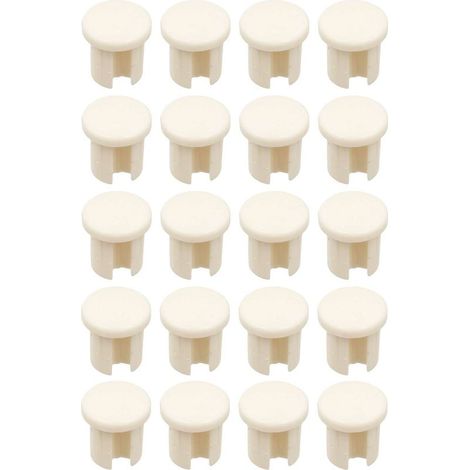 20x Cache trou bouchon 8mm Tube Coulisse Tiroir Capuchon Trou Vis Protection, en PVC blanc (1/2)
