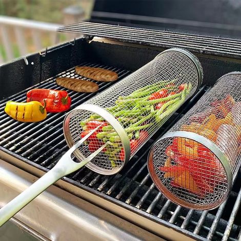 Lot de 2 paniers à griller ronds en acier inoxydable de 20 cm (1/5)