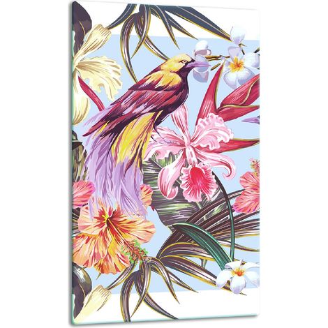 TAGLIERE IN VETRO 30x52 CON MOTIVO FIORI (1/5)