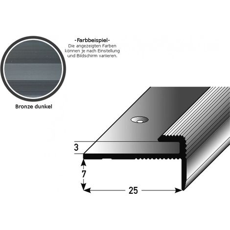 Einschubprofil "Eyeries" mit Nase für Designbeläge, Einfasshöhe 3 mm, Aluminium eloxiert, gebohrt-bronze dunkel-1000